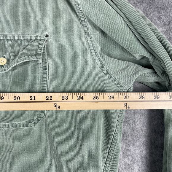 VTG J Crew Oarsman Corduroy Shirt Mens XL Green Hong Kong Distressed Destroyed - Picture 2 of 16